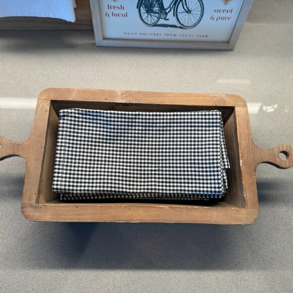 Rustic Distressed Wood Dough Bowl – Farmhouse Centerpiece & Versatile Tray - Picture 9 of 11